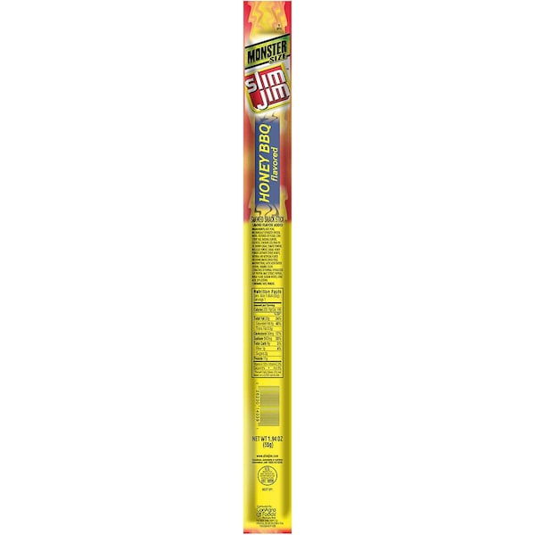 Slim Jim Monster Honey Barbecue Flavored Smoked Meat Snack Sticks 1.94oz., PK108 2620014041 - main